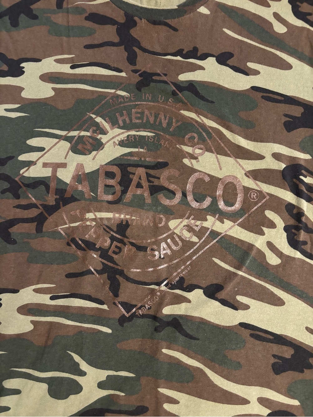Tabasco Camo Logo Tee - Green Brown Black
